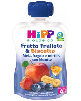 HIPP BIO - FRUTTA FRULL&BISCOTTO MELA FRAGOLA MIRTILLO BISCOTTO 90 G