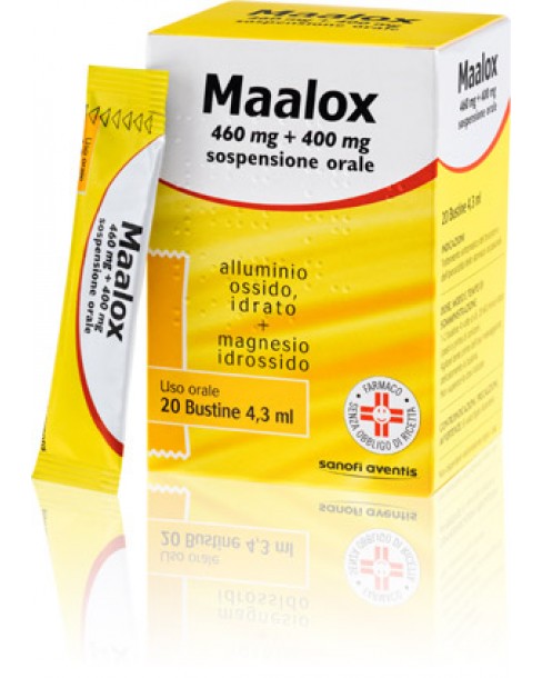 MAALOX*os sosp 20 bust 4,3 ml 460 mg + 400 mg