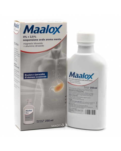 MAALOX*os sosp 250 ml 4% + 3,5% aroma menta